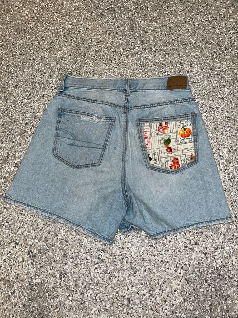 American Eagle Outfitters Light Wash High-Rise Denim Shorts